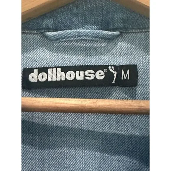 Dollhouse juniors cropped denim jacket size M - Picture 3 of 5